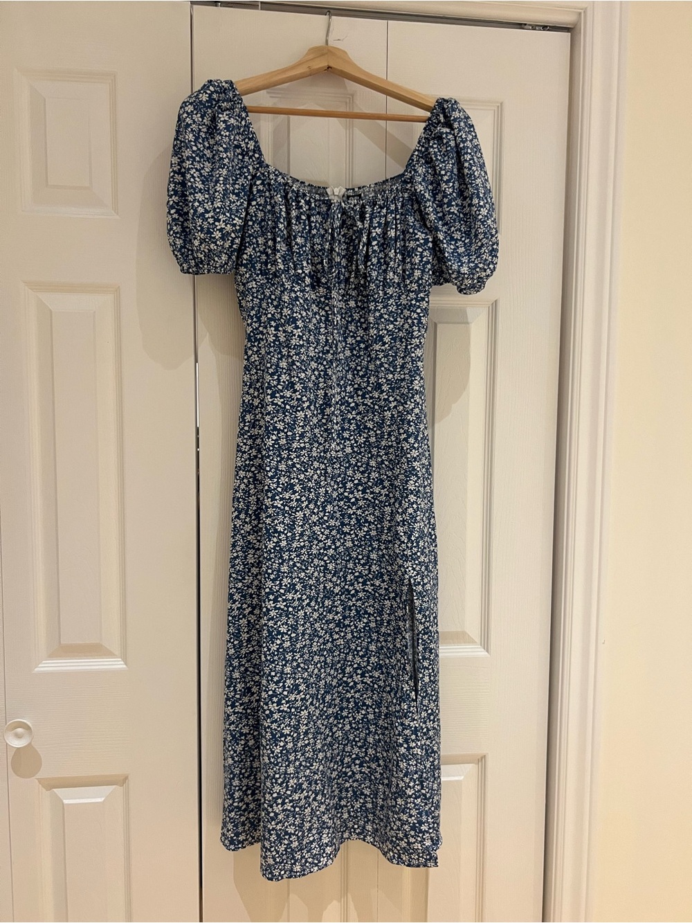 Blue Floral Midi Dress